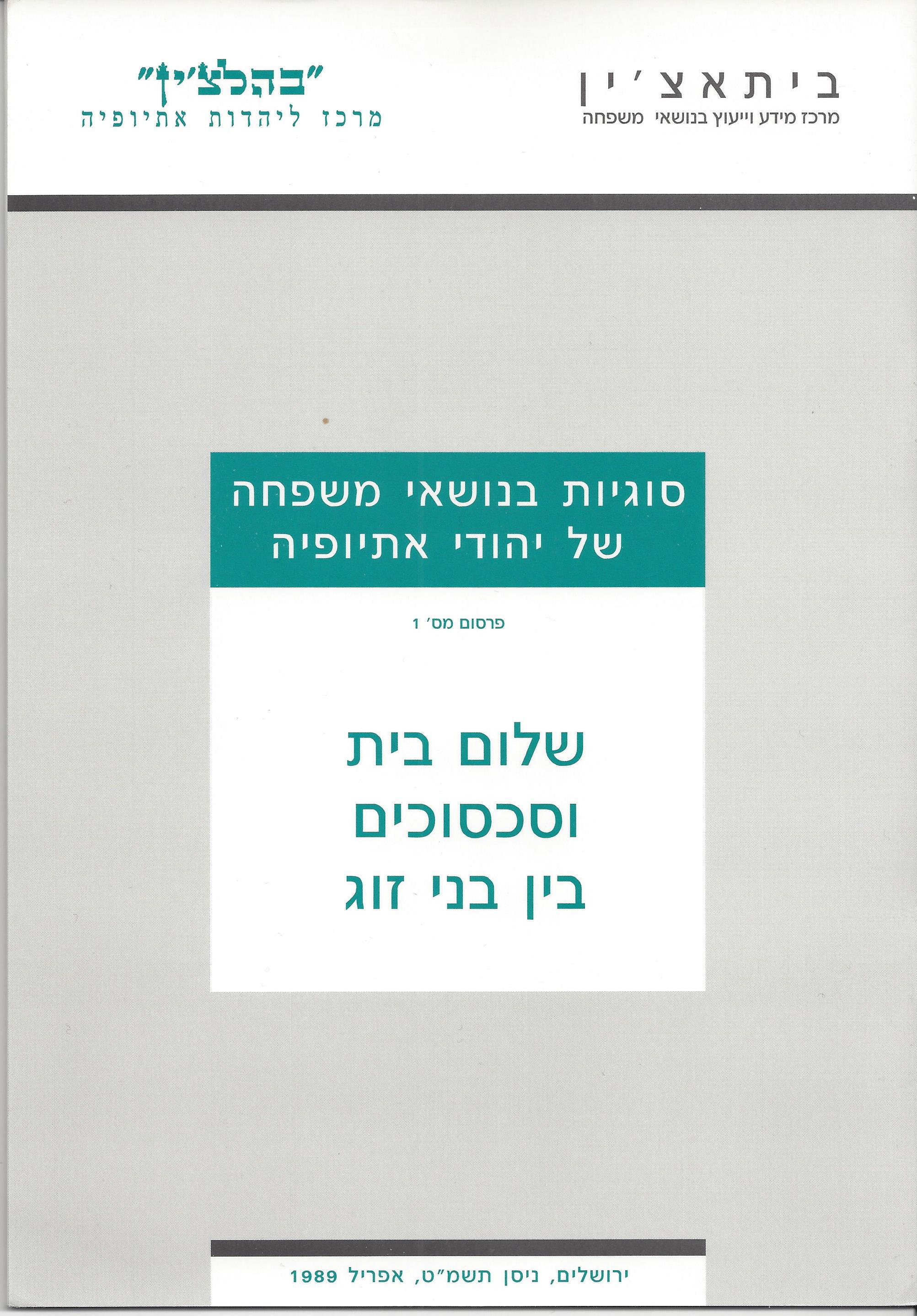 סוגיות בנושאי משפחה של יהודי אתיופיה