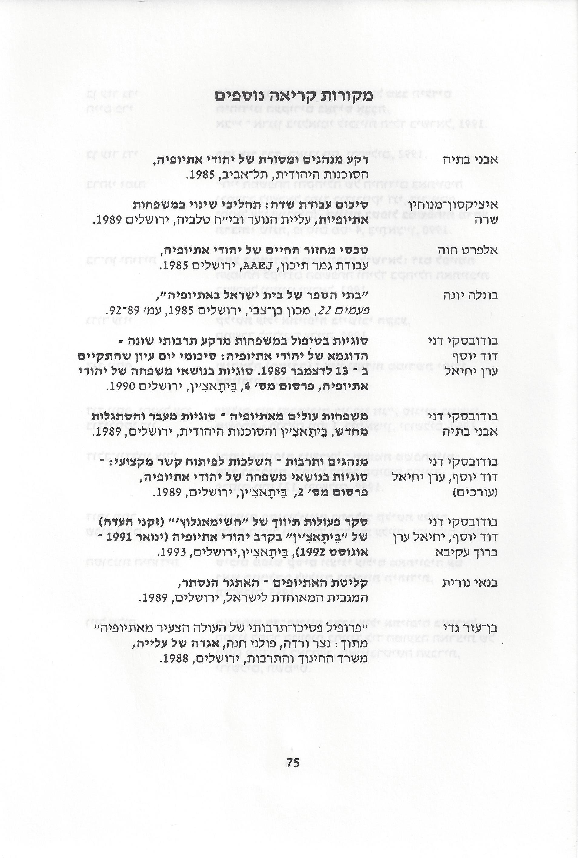 סוגיות בנושאי משפחה של יהודי אתיופיה